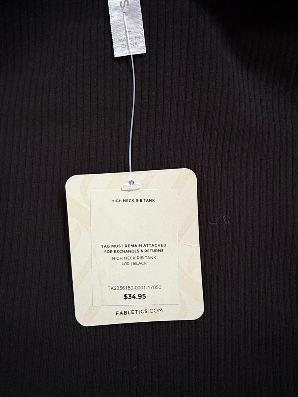 Fabletics Black Ribbed High-Neck Tank - Picture 2 of 6